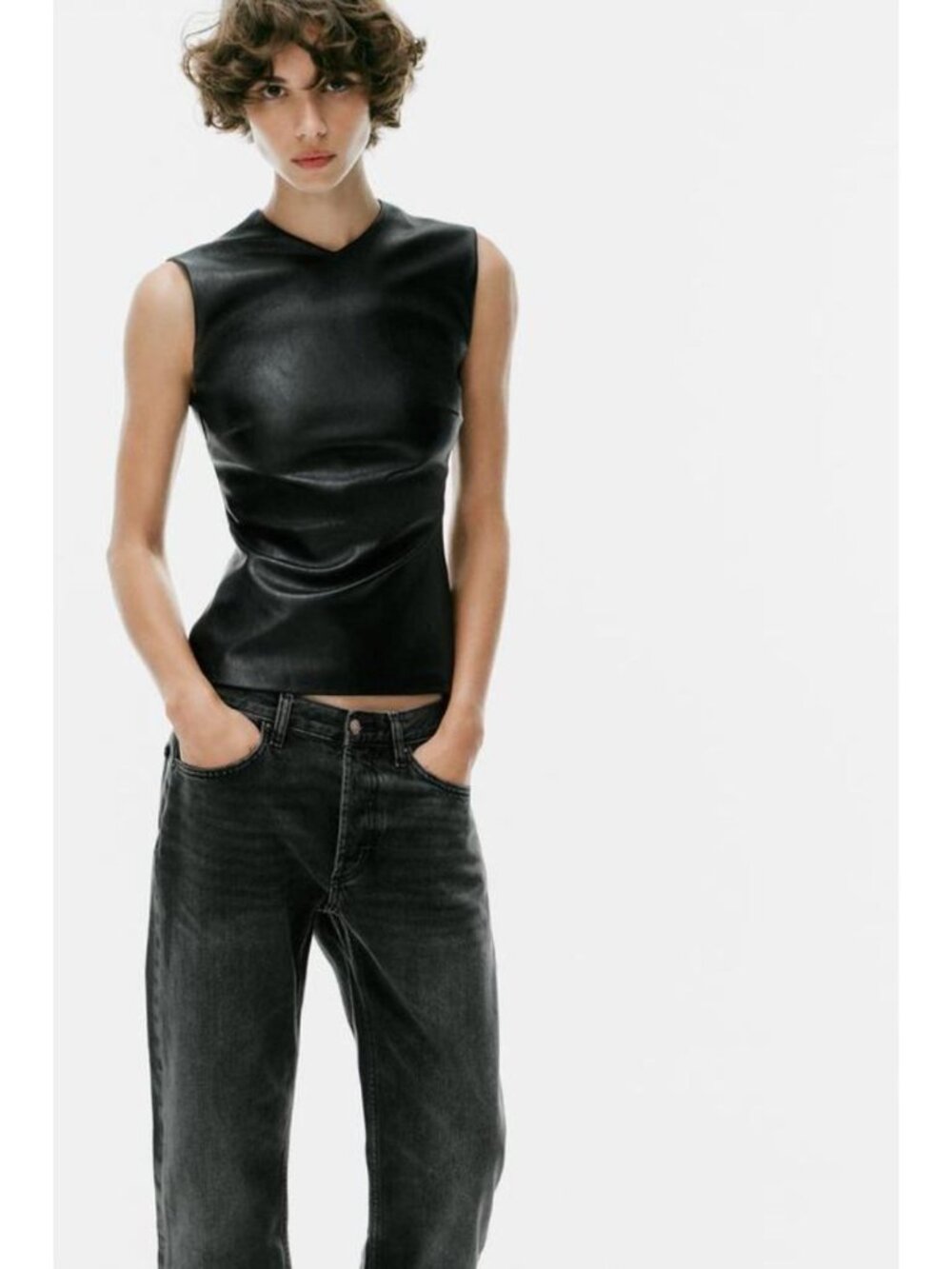 ZARA FAUX LEATHER TOP 7704/244/800